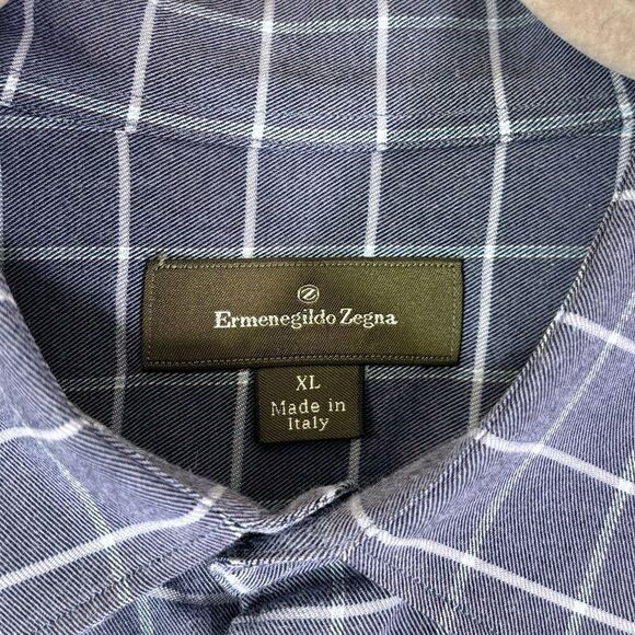 Ermenegildo Zegna Blue Dress Shirt Made in Italy Size XL - Picture 7 of 7